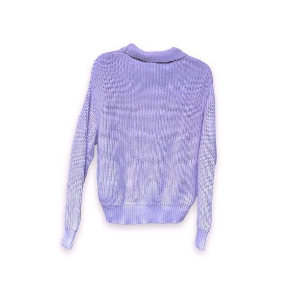 FRENCH CONNECTION | Lavender 100% Cotton Knit Turtleneck Sweater (S) - Picture 2 of 3